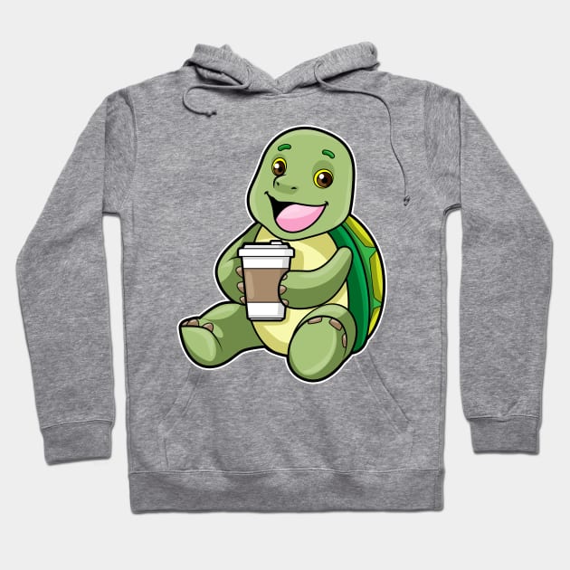 Turtle with Shell & Coffee to go Hoodie by Markus Schnabel